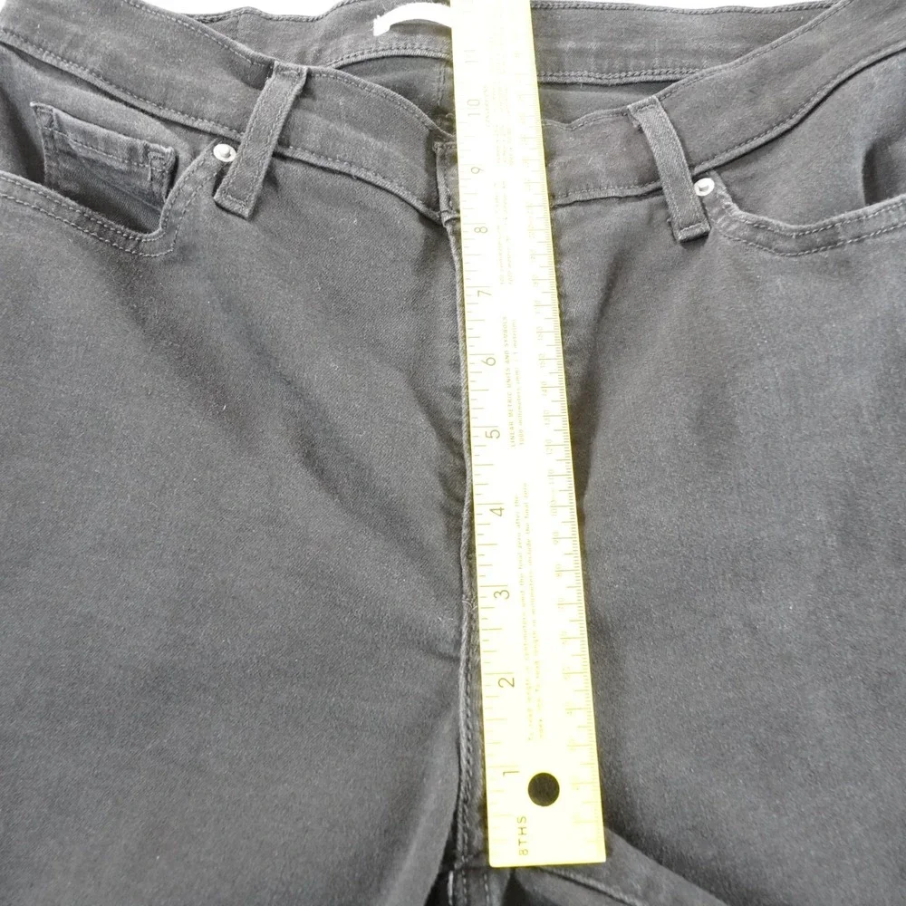 Levi's 318 Shaping Jeans Womens 29 Black Wide Leg Flare Stretch Mid Rise Y2K - Picture 7 of 13